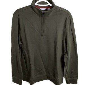 🔶Calvin Klein Men's Classic Quarter Zip Sweater Deep Moss NWT Size Small